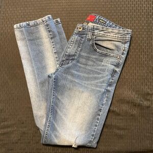 Truth Substance Jeans Mens 30x30 Light Wash Blue Skinny Fit Distressed Stretch